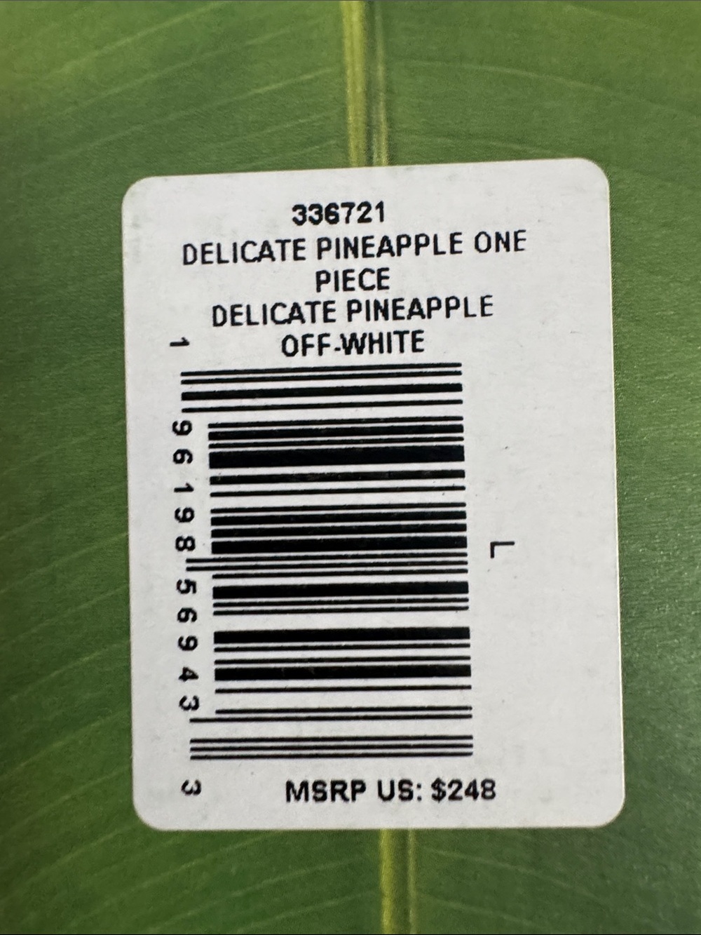 NWT Farm RIO - Pineapple Print One-Piece Swimsuit - Yellow on White - Picture 5 of 5